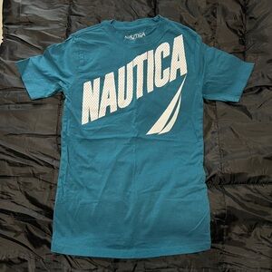 NWOT Kids Nautica Blue Short Sleeve Graphic Tee size medium 10-12